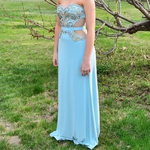 Gorgeous & Intricately-beaded Seafoam Prom Dress